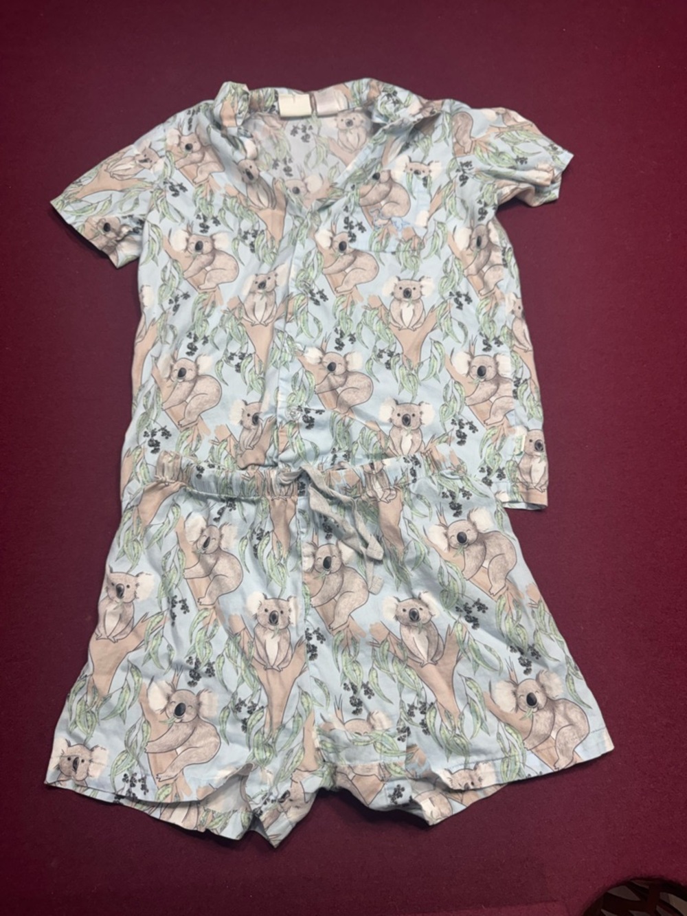 Peter Alexander Light Blue Koala Print Short Pajama Set